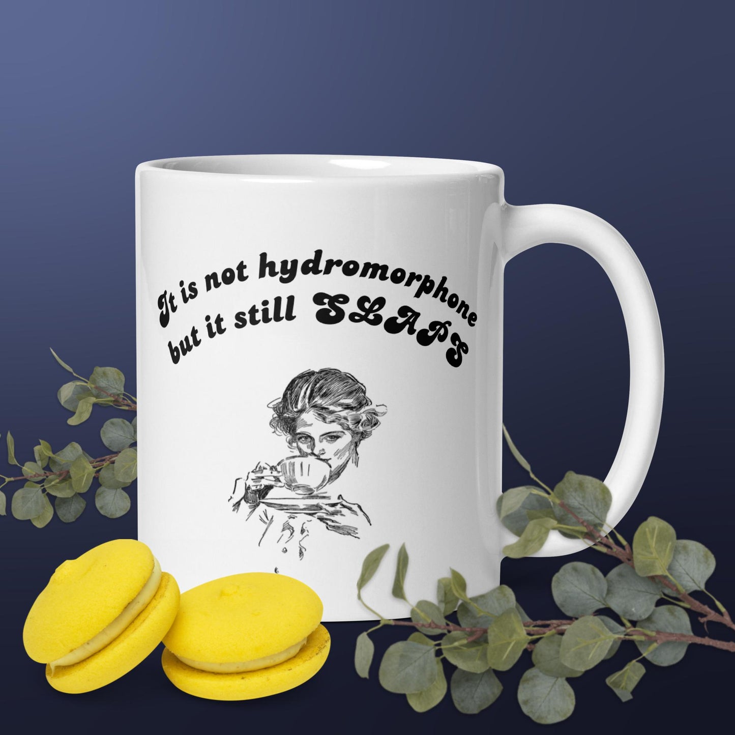 White glossy mug
